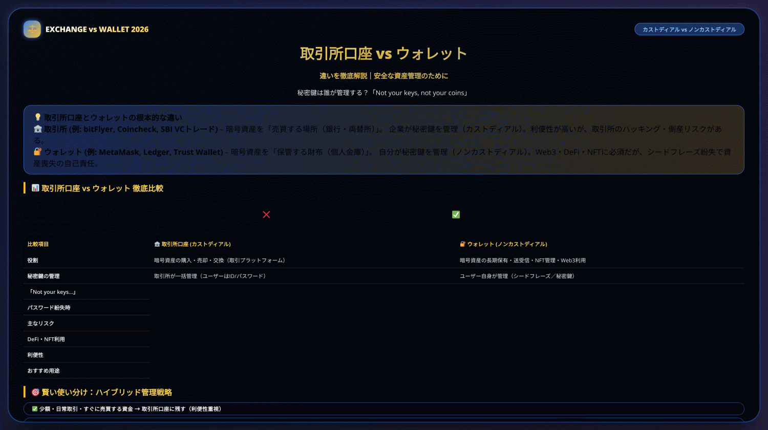 仮想通貨ウォレットと取引所の違い：安全な資産管理のための徹底解説