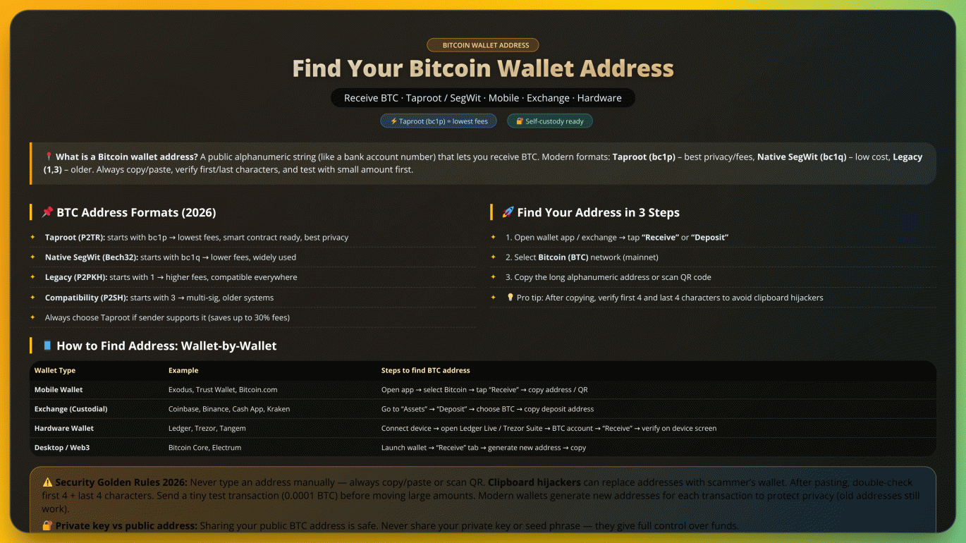 How to Find Your Bitcoin Wallet Address: The Ultimate 2026 Guide