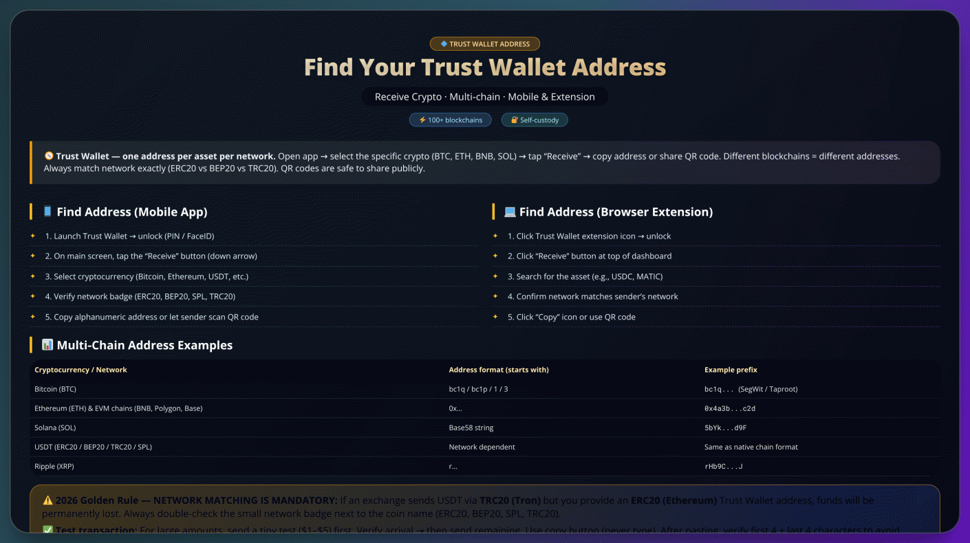 How to Find Your Trust Wallet Address 2026