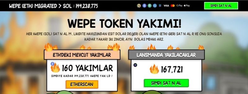 WEPE Token Yakım Mekanizması