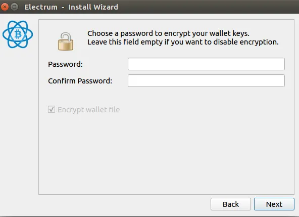 Wallet encryption password prompt