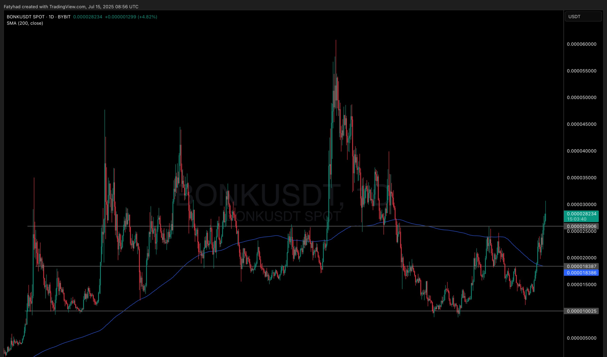 Bonk crypto price action