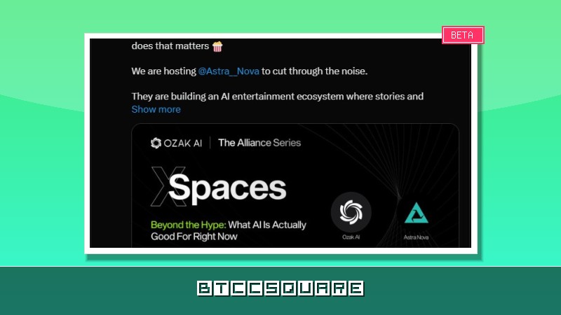 Ozak AI Presale Heats Up: Astra Nova Goes Live on X Space as Bullish Momentum Builds