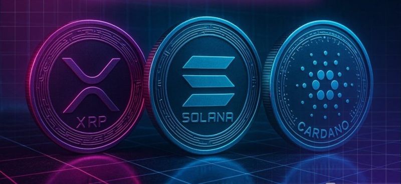 XRP, Solana ve Cardano fiyat grafikleri