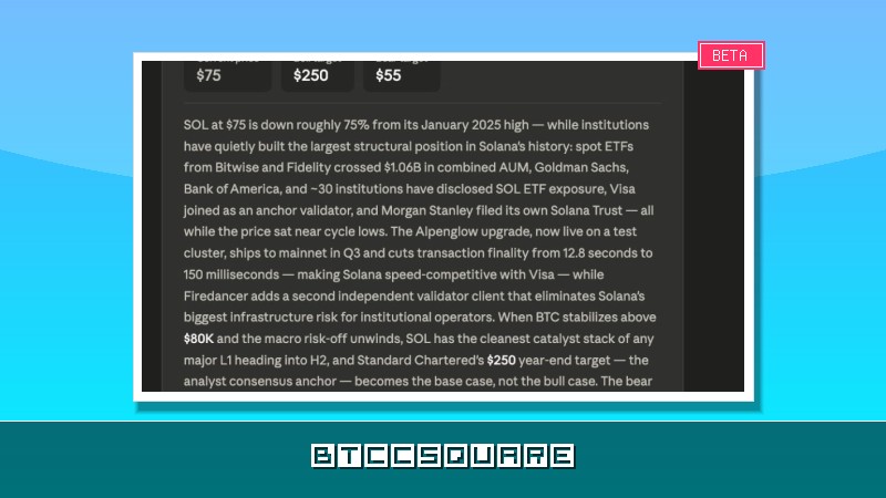 Claude AI Opus Drops Bombshell Solana Price Forecast for End of 2026: $250 Target Hinges on $55 Support
