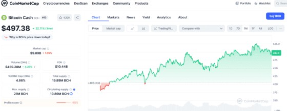 BCH価格チャート 2025年7月