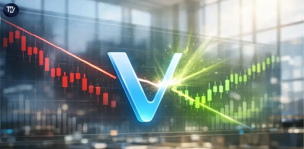 唯鏈（VET）突破下降趨勢線後，目標上看0.02美元反彈