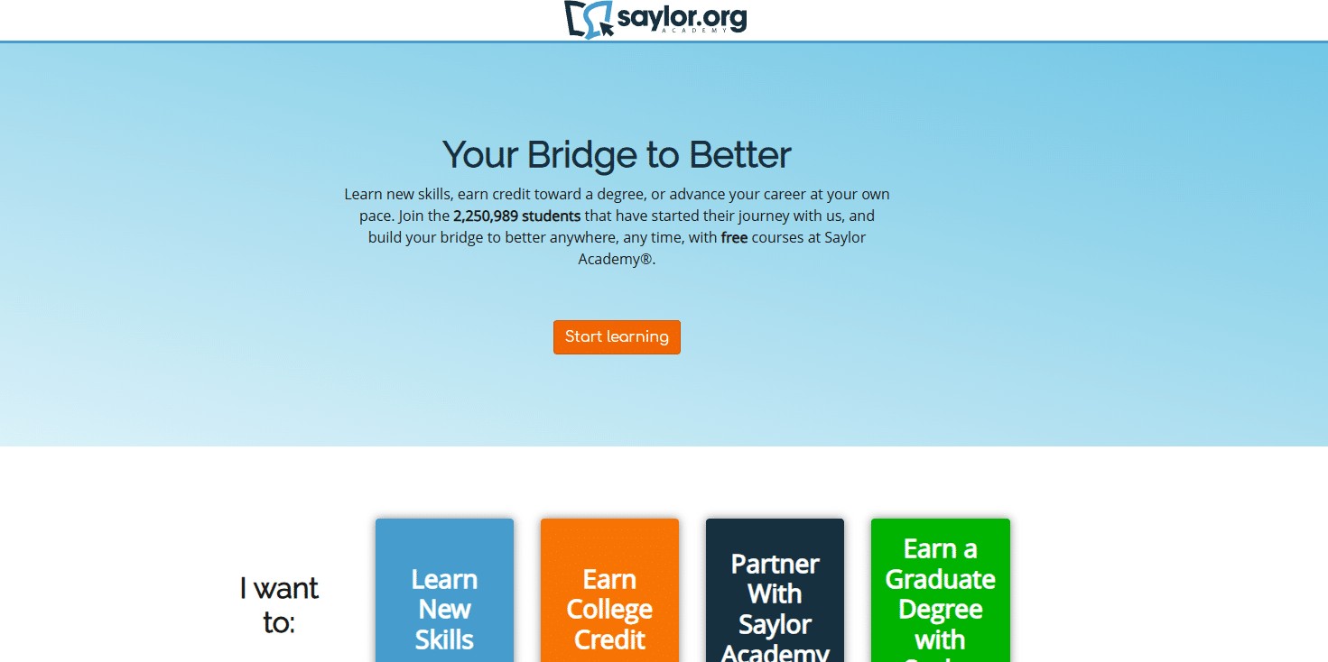 P&aacute;gina web de Saylor Academy