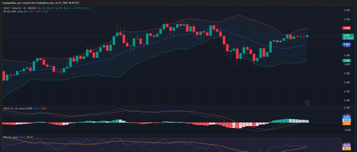 Gr&aacute;fico de 4 horas NEAR/USDT