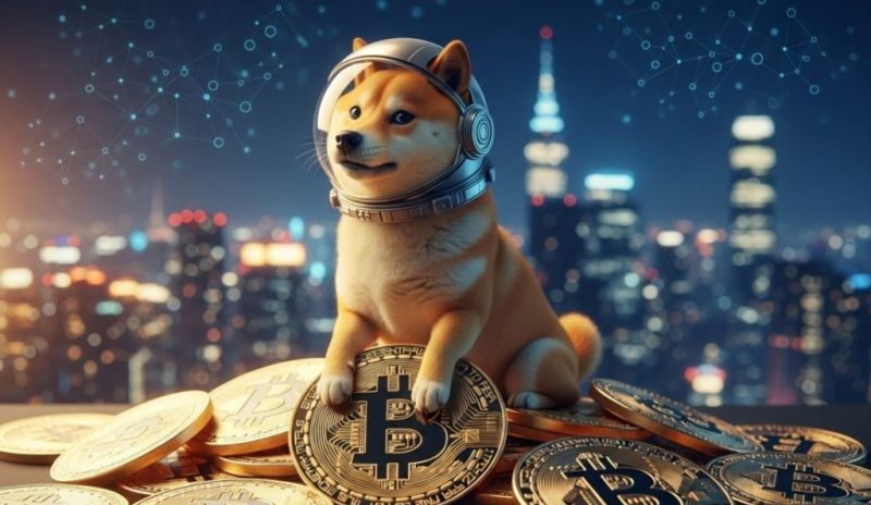 Dogecoin ve Bitcoin iş birliği görseli