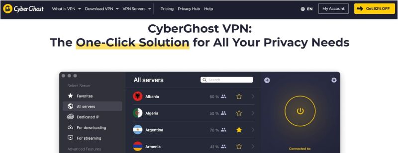 CyberGhost interface