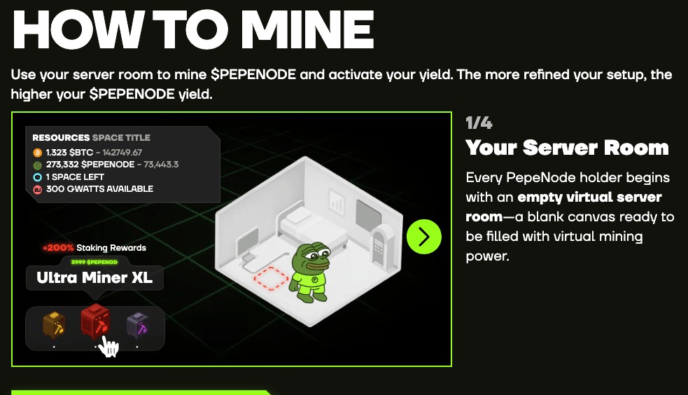 Juego de miner&iacute;a PEPENODE