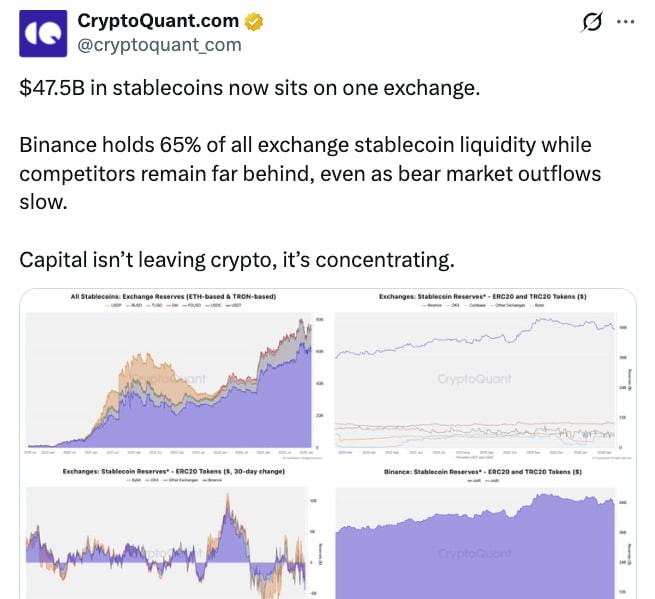 График резервов стейблкоинов на Binance