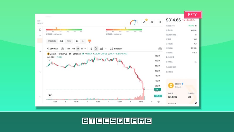 隱私幣信任危機！ ZEC 單日閃崩超 56%