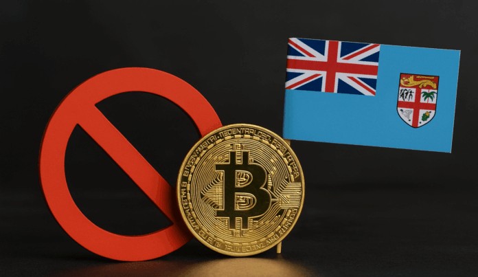 Bitcoin devant le drapeau des Fidji