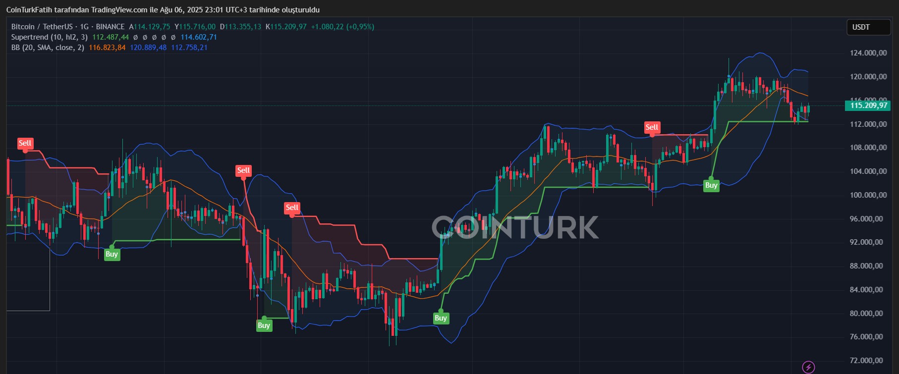 Bitcoin fiyat grafiği