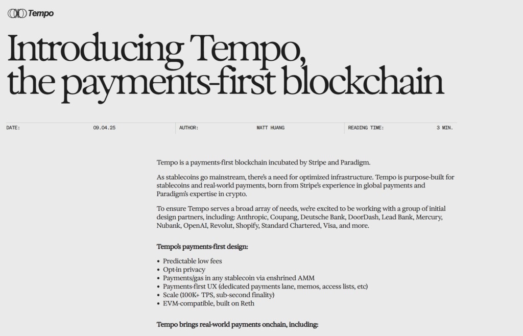 Blockchain Tempo