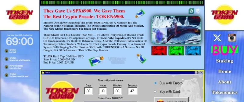 TOKEN6900 Presale website.