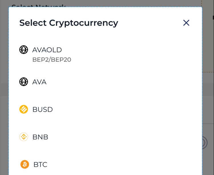 Interfaz para depósito de AVAOLD