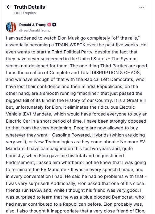 トランプ氏のTruth Social投稿