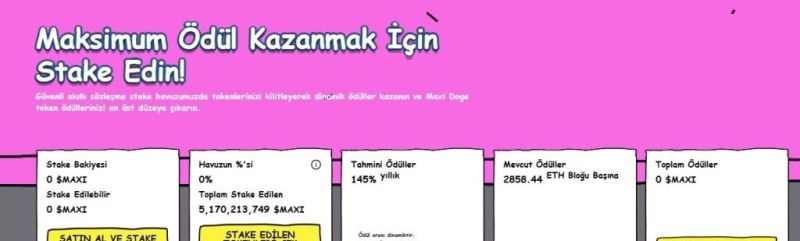 Maxi Doge Staking İstatistikleri