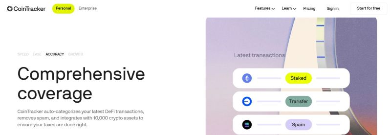 CoinTracker arayüzü